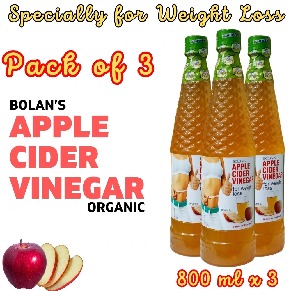 Pack of 3 Natural Apple Vinegar 800ml (Saib Ka Sirka)