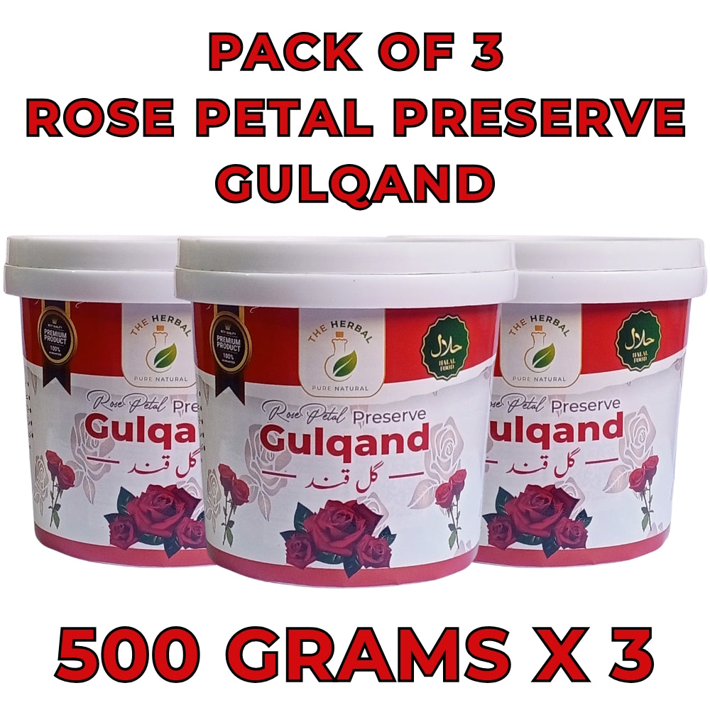 Pack of 3 Rose Preserve (Gulqand) 500g – Traditional Gul Qand Rose Preserve