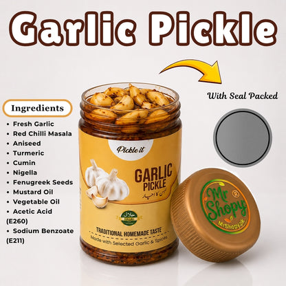 Garlic Pickle (Lehsan Achar) Ingredients – Fresh Garlic, Oil & Traditional Spices