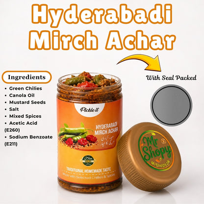 Hyderabadi Mirch Achar Ingredients – Green Chillies, Mustard Oil & Traditional Spices