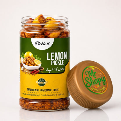Lemon Pickle (Nimbu ka Achar) 450g Jar White Background Product Image