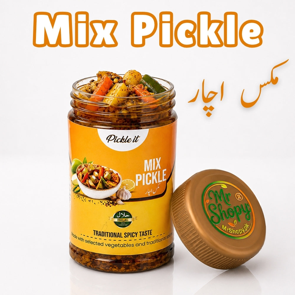 MrShopy Mixed Pickle (Mix Achar) 450g Jar – Traditional Pakistani Pickle