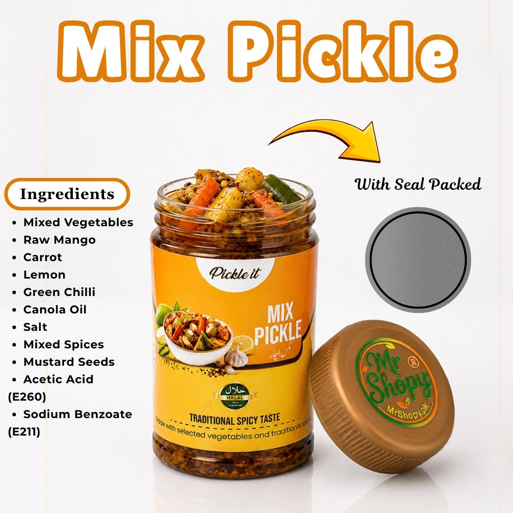 Mixed Pickle (Mix Achar) Ingredients – Fresh Vegetables, Mustard Oil & Traditional Spices