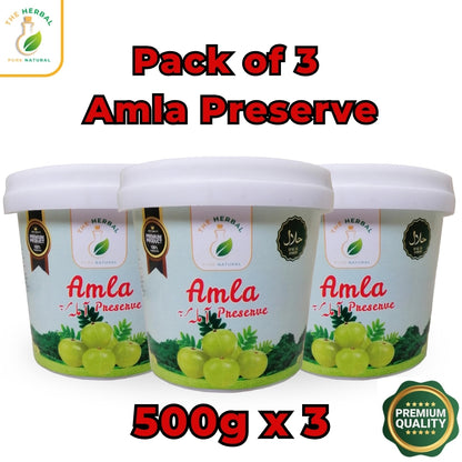 Pack of 3 Amla Preserve (Amla Murabba) 500g – Traditional Indian Gooseberry Preserve