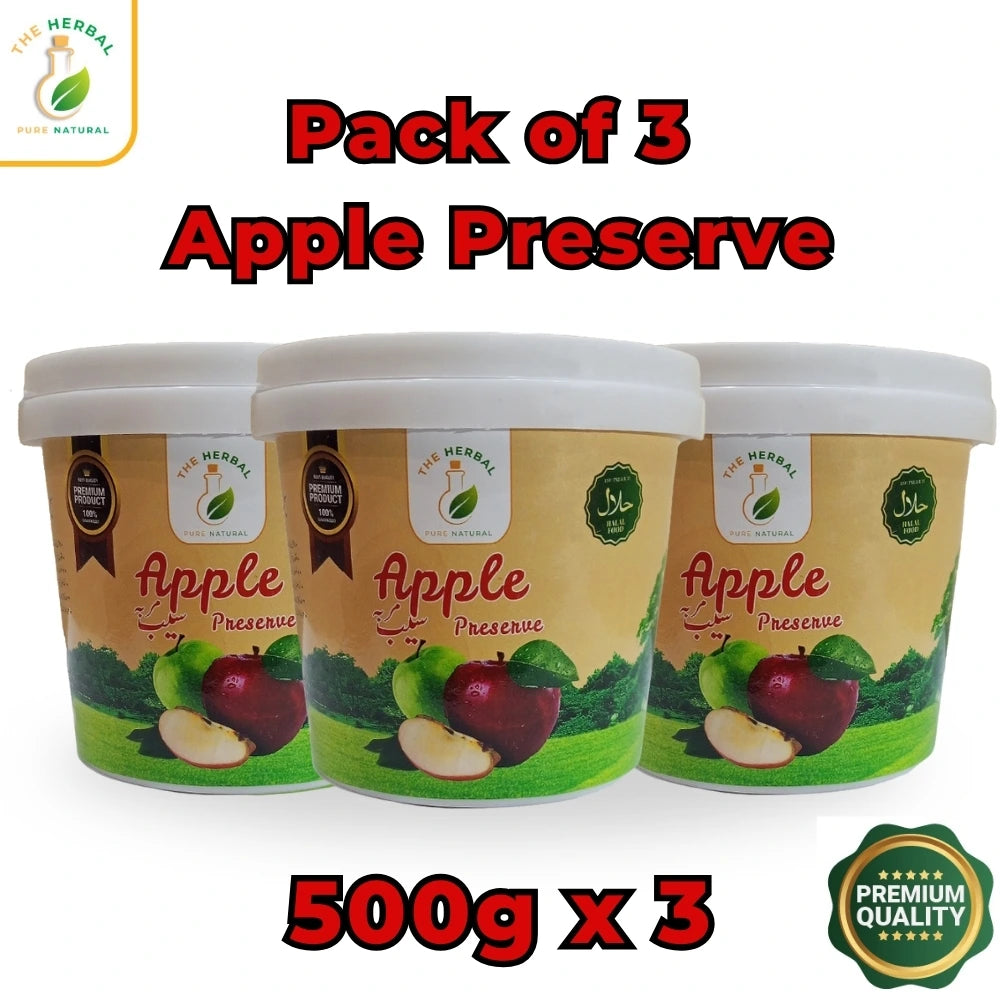 Pack of 3 Apple Preserve (Saib Ka Murabba) 500g – Traditional Apple Murabba
