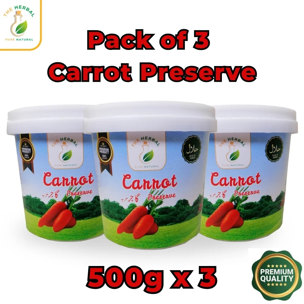 Pack of 3 Carrot Preserve (Gajar Ka Murabba) 500g – Traditional Gajar Murabba