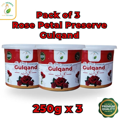 Pack of 3 Rose Preserve (Gulqand) 250g – Traditional Gul Qand Rose Preserve